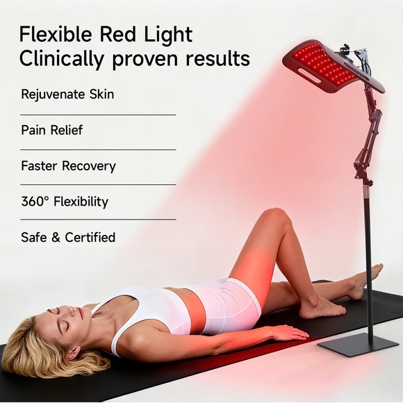 Red Light Therapy Lamp Panel for Face and Body Infrared Light with Stand - Picture 3 of 5